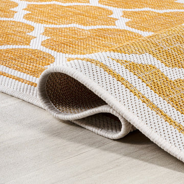 Trebol Moroccan Trellis Textured Weave Indoor/outdoor Area Rug